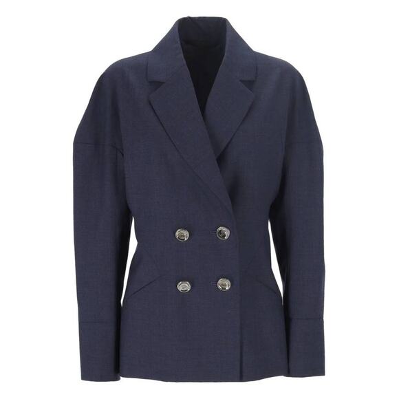 Givenchy Double Breasted Cuffed Jacket Blazer in Denim Blue It 38 US 6 - Picture 5 of 7